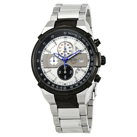 ​Reloj deportivo hombre Orient Panda Leader FTT0J003W 43.5mm  Quartz Chronograph 100m water resist correa de acero