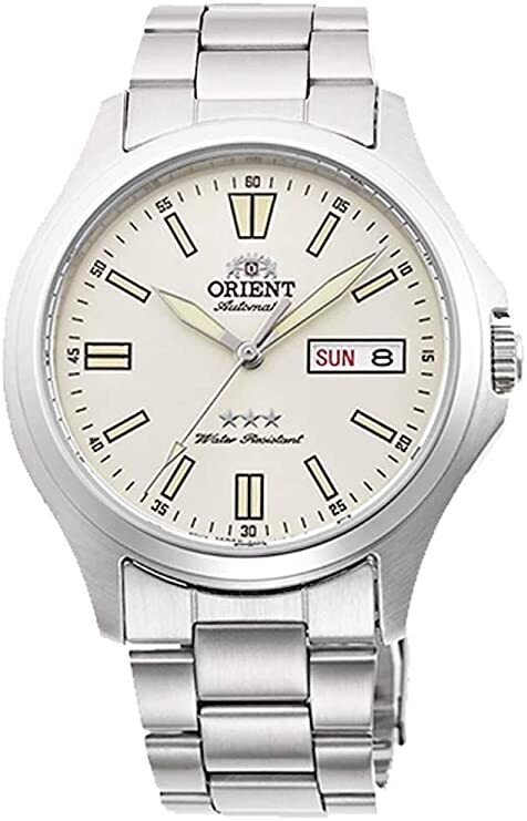 reloj automático hombre Orient Tristar RA-AB0F12S dial blanco plata 40mm correa de acero