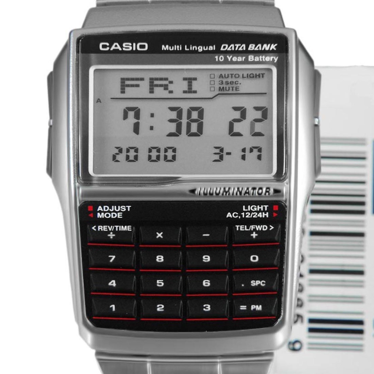 Reloj Casio DBC-32D DataBank Calculadora Acero Retro