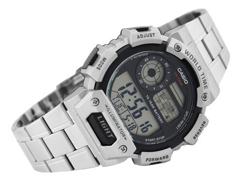 Reloj CASIO QUARTZ ALARMS WATCH AE-1400WHD-1AV world time - 10 year battery  - alarmas 100m water