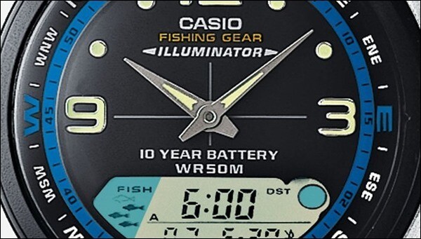 Reloj Casio AW-82D-1AV Fishing Gear illuminator Digital y analógico visor  de pesca