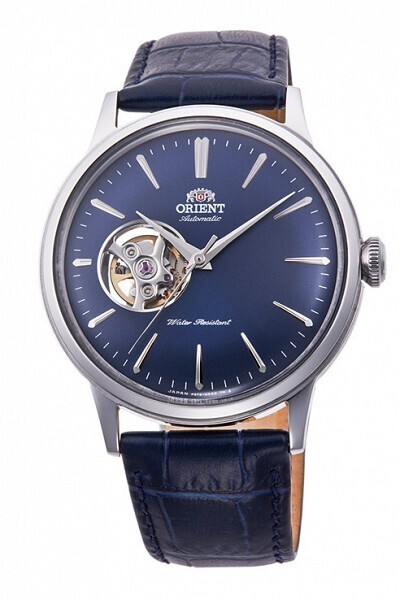 ​Orient RA-AG0005L OPEN HEART Orient automatic men's watch leather band blue dial 40.5mm