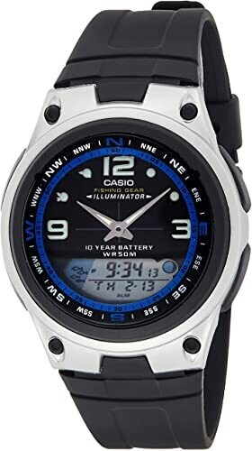 Reloj Casio AW-82-1AV Fishing Timer Moon correa de resina water resist 50m