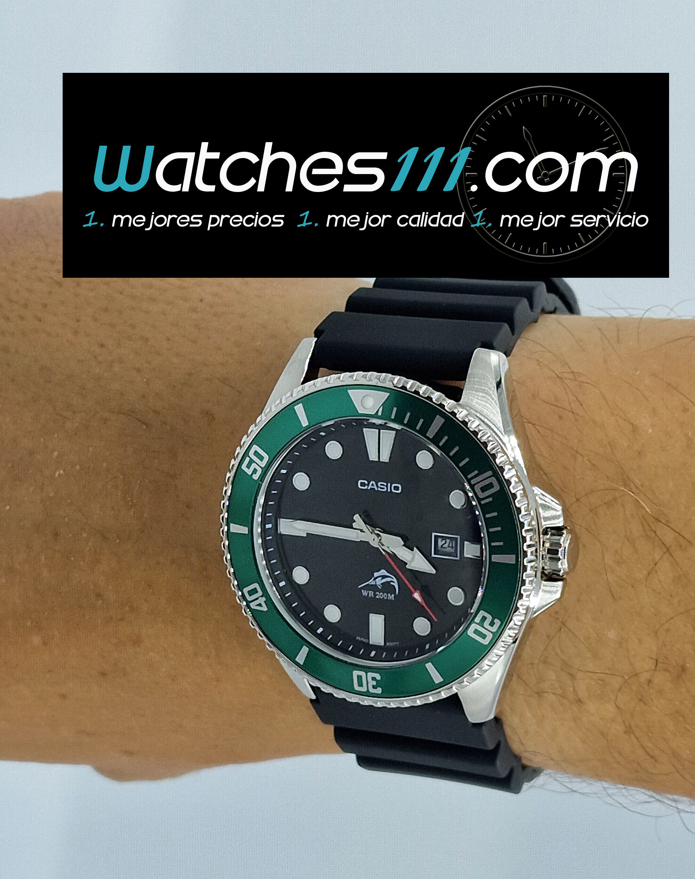 Reloj Casio Marlin Duro Mdv-106b-1a3v De Buceo Vintage Green