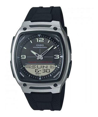 Reloj deportivo clásico hombre Casio AW-81-1A 30 telememo 10 años batería Hora Mundial
