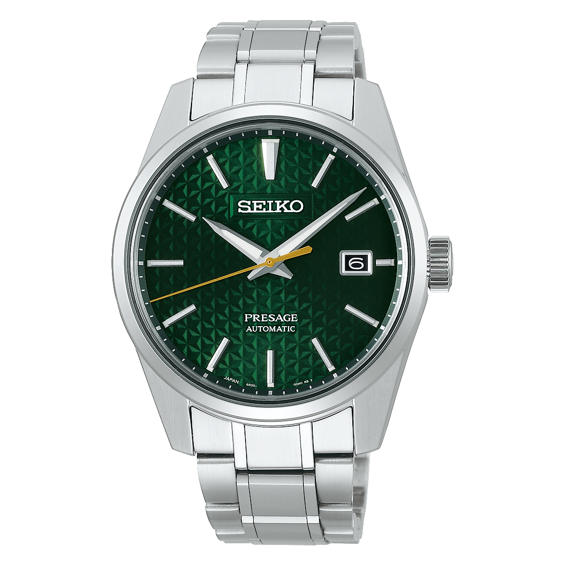 Seiko Presage Sharp Edged SPB169J1 green dial 39.3mm automatic men's watch Sapphire glass anti-reflective stainless steel bracelet Lumibrite 100m