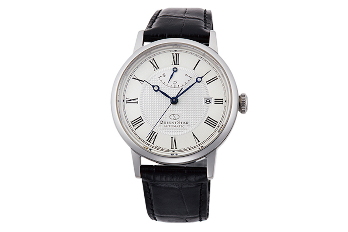Orient Star RE-AU0002S automatic men's watch white dial 38.7mm Sapphire glass anti-reflective 50h Power Reserve leather band