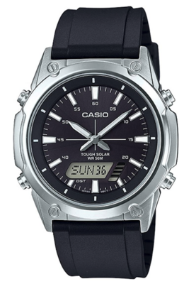 Reloj hombre Solar Casio AMW-S820-1A Hora Mundial correa de resina 50m WR