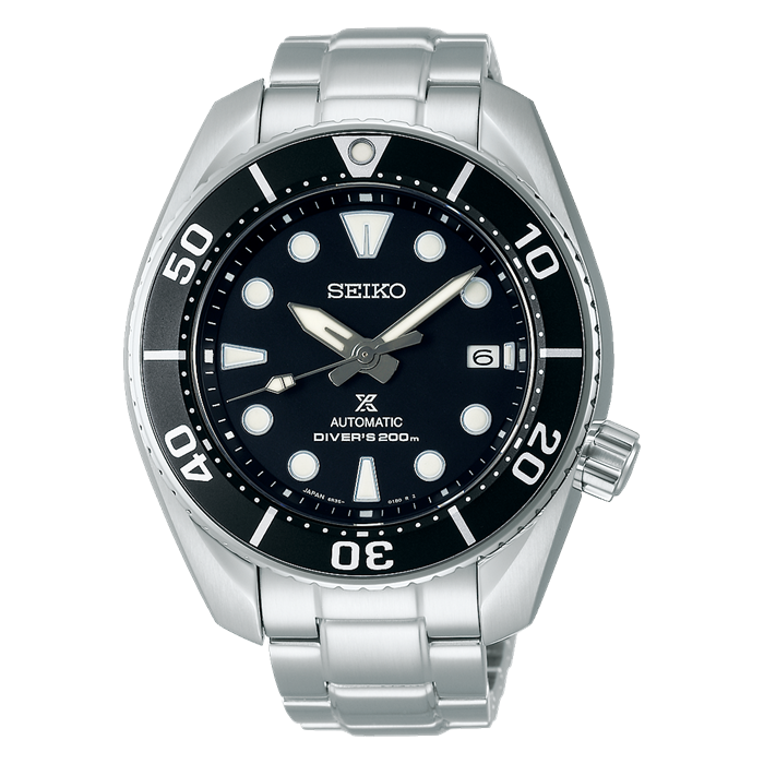 Seiko Prospex Sumo SPB101J1 automatic divers men's watch 45mm black dial Sapphire glass stainless steel bracelet 200m Water Resist