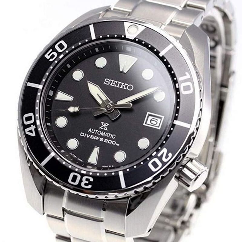 Reloj automático buceo hombre Seiko Prospex Sumo SPB101J1 dial negro 45mm  Cristal de Zafiro correa de acero 200m WR