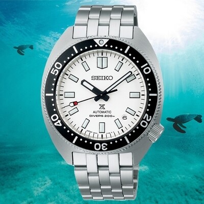 Seiko Prospex SPB313J1 automatic divers men’s watch white dial 41mm Sapphire curved glass Lumibrite 200m stainless steel bracelet