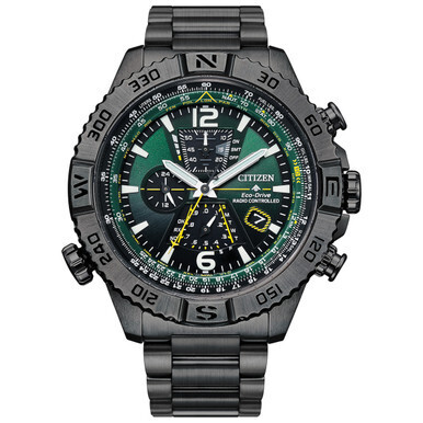 reloj aviador CITIZEN AT8227-56X Promaster Navihawk A-T Pilot  Watch Ecodrive 48mm dial verde Cristal de Zafiro