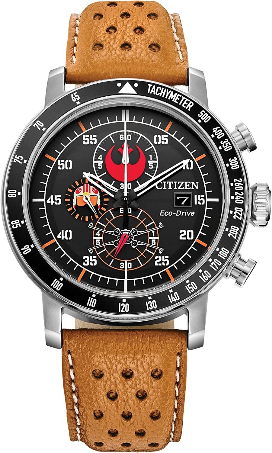 Reloj hombre aviador Citizen Star Wars Rebel Pilot CA0761-06W 44mm dial negro correa de cuero 100m