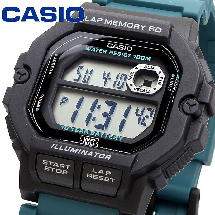 Reloj Casio Runner Series WS-1400H-3av azul negro luz led water resist 100m