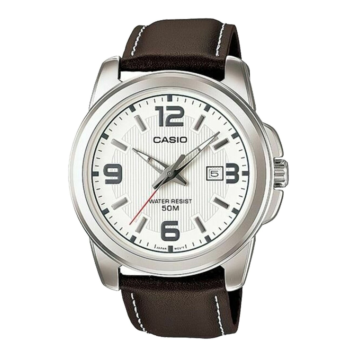Reloj deportivo hombre CASIO MTP-1314PL-7A dial 45mm resistente al agua 50m Correa de Cuero