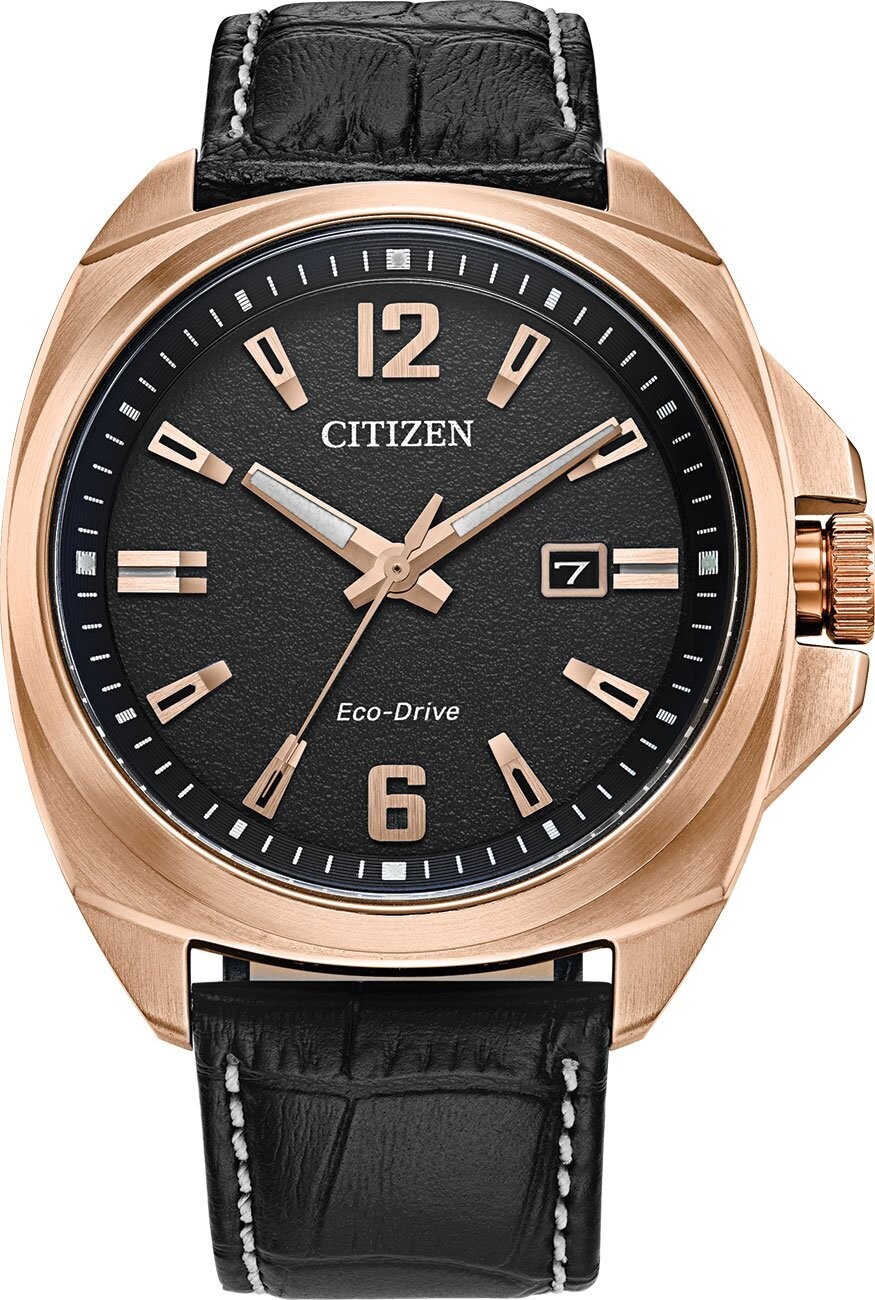 Citizen Ecodrive ENDICOTT AW1723-02E 42mm black dial Sapphire crystal 100m WR leather strap Ecodrive movement (solar or light powered) men’s watch