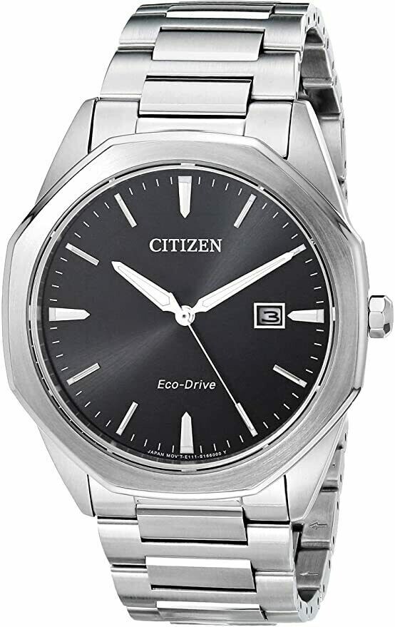 Reloj hombre Citizen Eco-drive Corso BM7490-52E 41mm dial negro Cristal de Zafiro 100m WR movimiento eco-drive (funciona con energía solar / luz) correa de acero