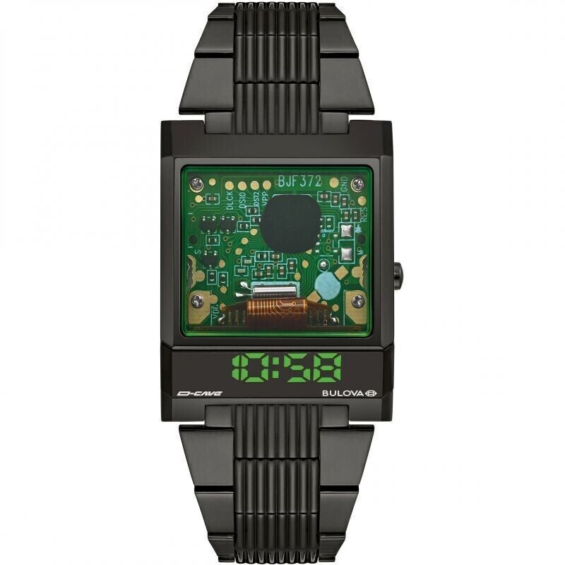 Bulova 98C140 Computron D-Cave Limited Edition 31mm digital men's watch stainless steel bracelet
