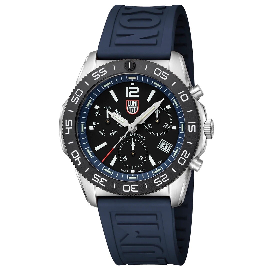 Reloj de buceo Luminox Pacific Diver 44mm Black Dial Rubber Band Men's XS.3143 200m Constant Glow Sapphire with anti-reflection coating Cristal men's divers watch SWISS MADE