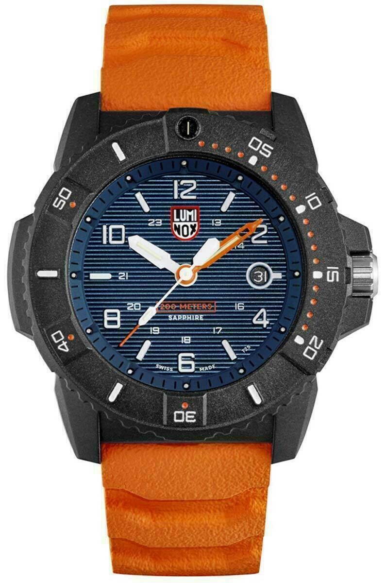 Luminox Navy Seal XS.3603 CARBONOX 45mm Blue Dial Sapphire crystal Rubber Band  200m water resist sport Men's Watch SWISS MADE