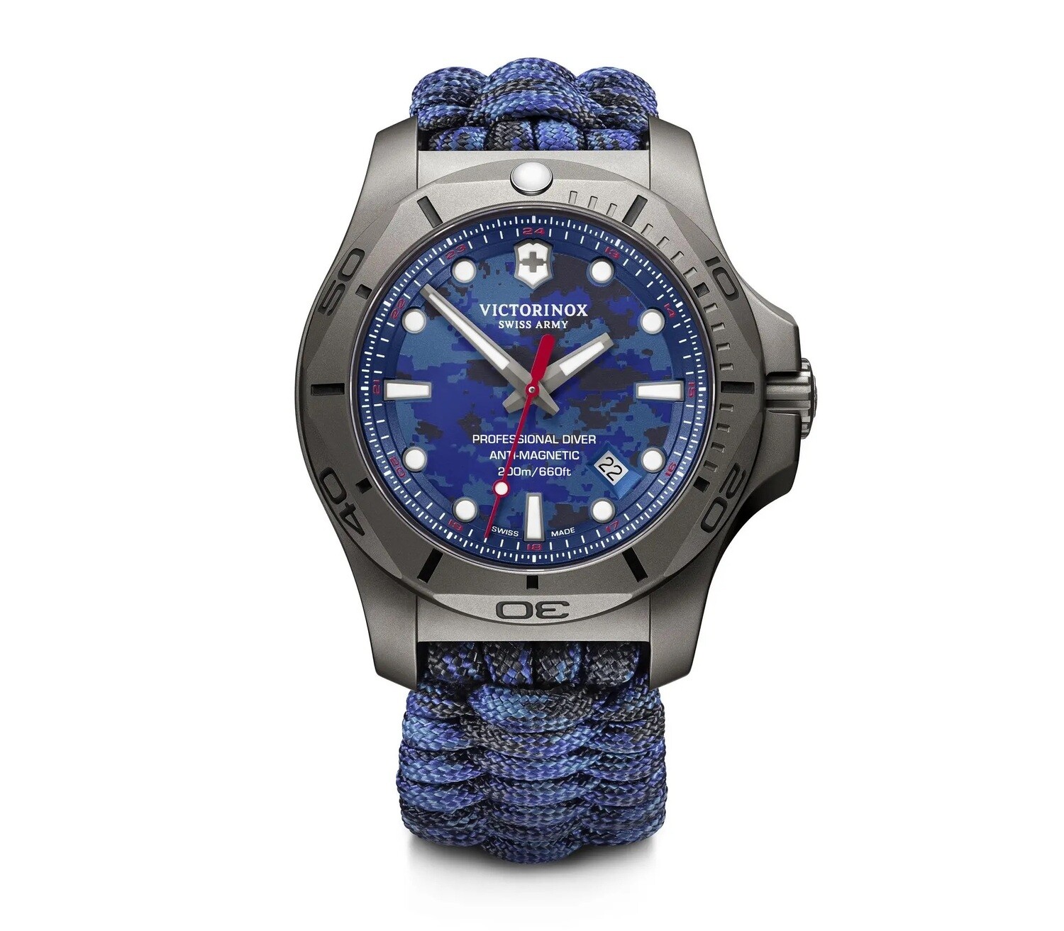Victorinox Swiss Army 241813 TITANIUM Reloj de hombre I.N.O.X. Professional Diver 45mm esfera azul Correa azul 200M