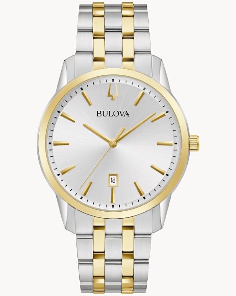 Bulova 98B385 SUTTON Classic Men's 40mm Two Tone Stainless Steel Bracelet Watch quartz 100m