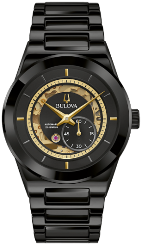 Bulova Men's Watch 98A291 Millennia Automatic Skeleton Gold Black Dial Ceramic 40mm 100m Water Resist automatic men's watch