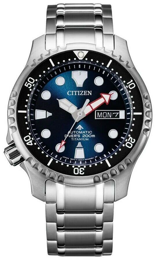 Reloj automático Buceo hombre Citizen NY0100-50ME Promaster Titanium dial azul 42mm 200M WR correa y caja de Super Titanio