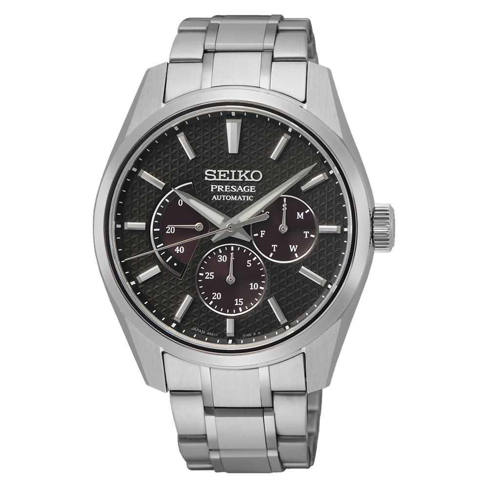Seiko Presage Sharp Edged spb307j1 KUROTOBI RUSSET Automatic 40.2mm Sapphire crystal anti-reflective steel strap super hardened Lumibrite 100m WR automatic men's watch