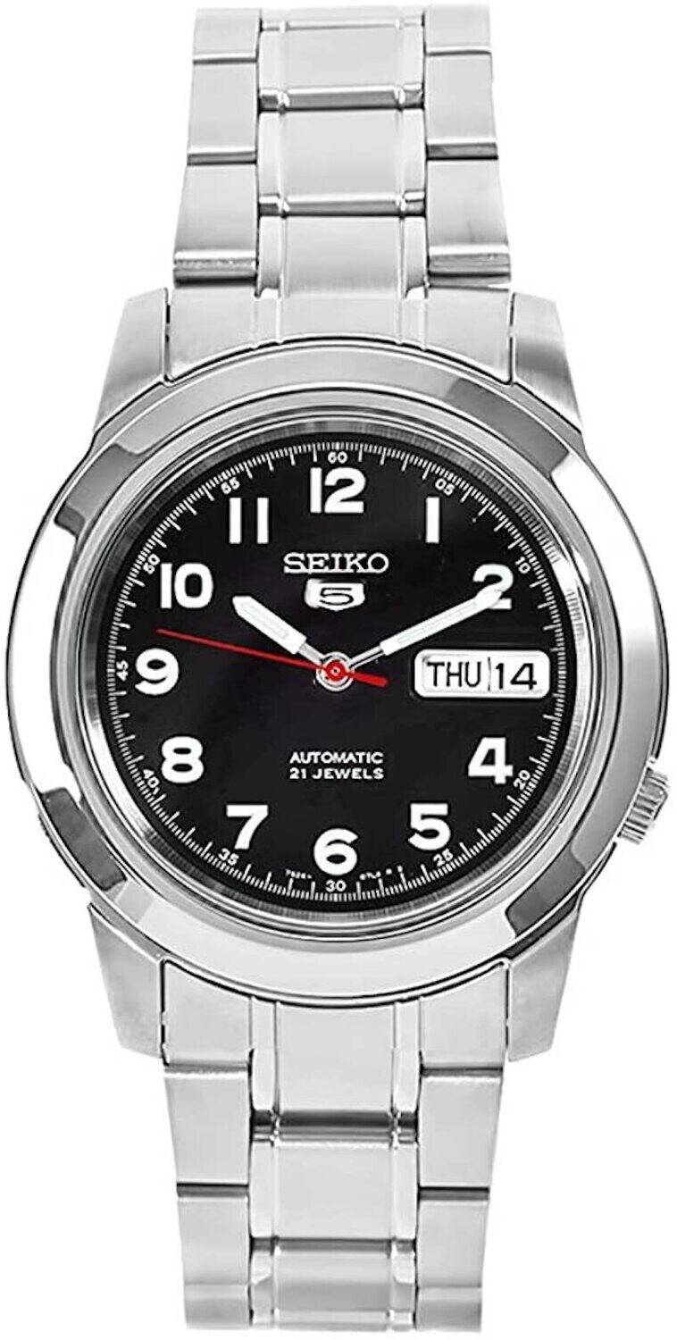 Seiko 5 Classic SNKK35J1 Made in Japan 39mm automatic men’s watch black dial stainless steel bracelet 30m Water Resist
