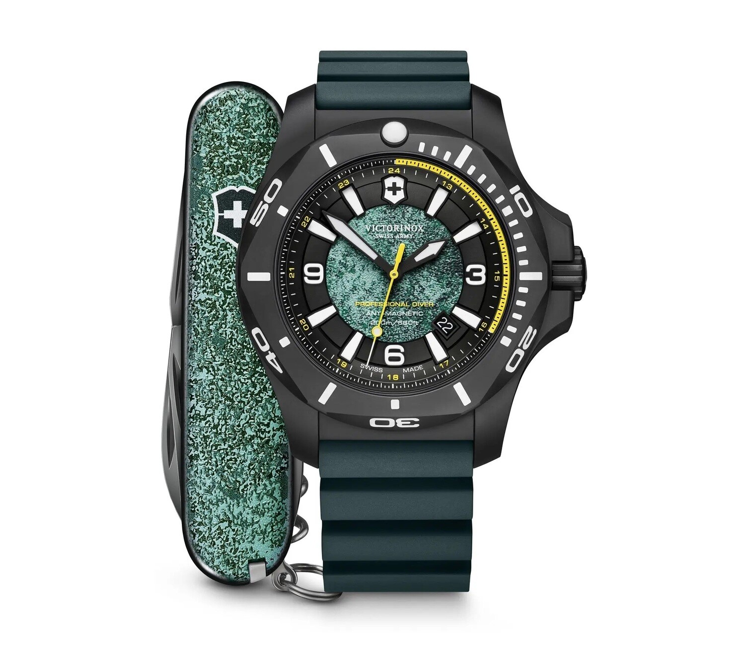 reloj buceo hombre Victorinox Swiss Army Titanium Professional Divers 241957.1 45mm 200m WR Cristal de Zafiro Ed. Limitada + navaja de bolsillo Hecho en Suiza