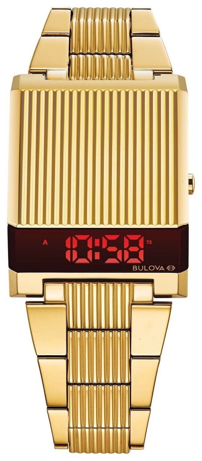 reloj hombre Bulova Computron 97C110 38mm  LED Cuarzo correa de acero