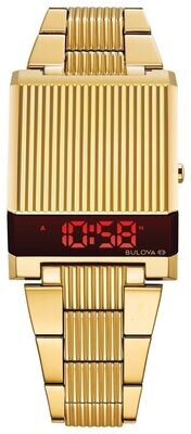 Bulova Computron 97C110 38mm Sapphire Crystal Quartz Men's Watch 30m WR LED men's watch