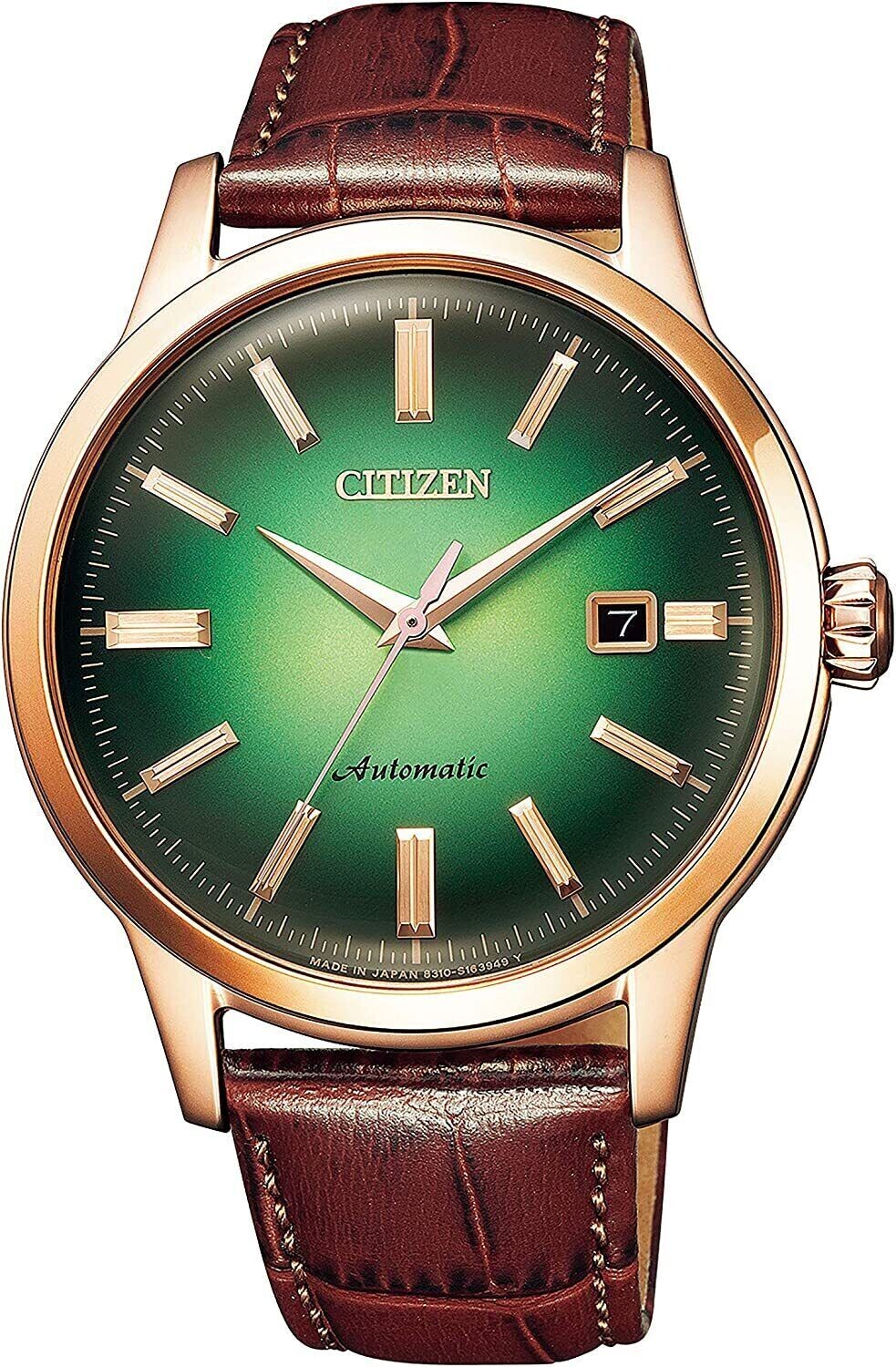 ​reloj automático hombre Citizen Classic NK0002-14W JDM 41mm JAPAN MADE dial verde correa de cuero 50m WR (Japan Domestic Market , mercado interno japonés)