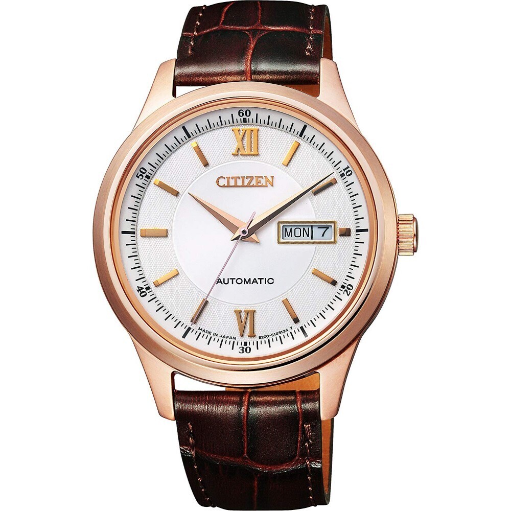 Citizen Classic NY4052-08A 40mm JDM Japan Made automatic men's watch Sapphire crystal 50m WR leather band (Japan Domestic Market)