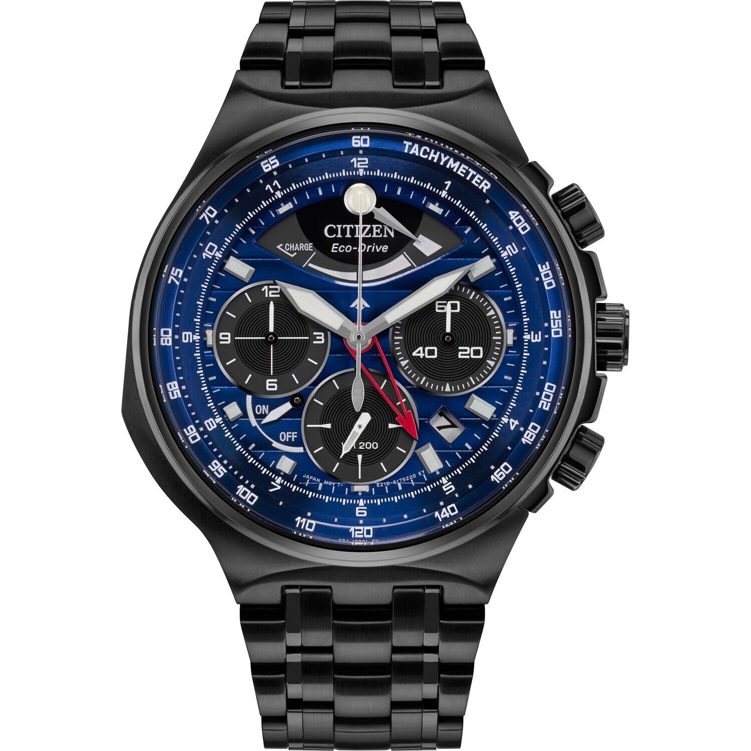 Citizen AV0097-51L Caliber 2100 Limited Edition ST Steel 44mm Blue Dial Sapphire crystal Tachymeter Chronograph 200m WR Hand Assembled Movement Alarm Power Reserve Indicator