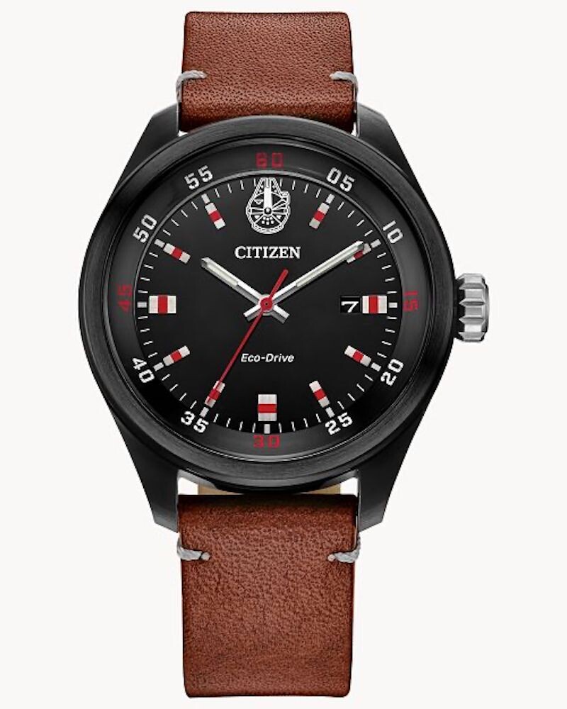 Citizen Eco-drive Star Wars CHEWBACCA AW5008-06W 43mm 100m WR sport men's watch leather band Eco-Drive movement (solar or light powered)