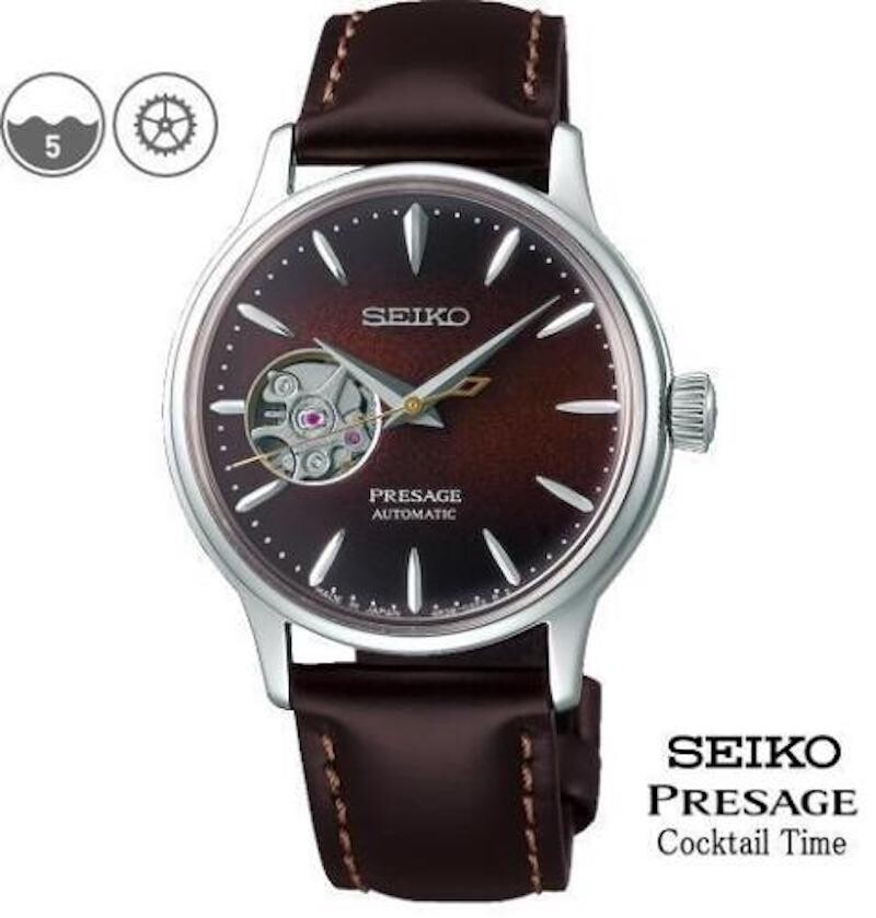 Seiko Presage Cocktail Time SRRY037 33.8mm automatic women's watch leather band 50m WR Made in Japan