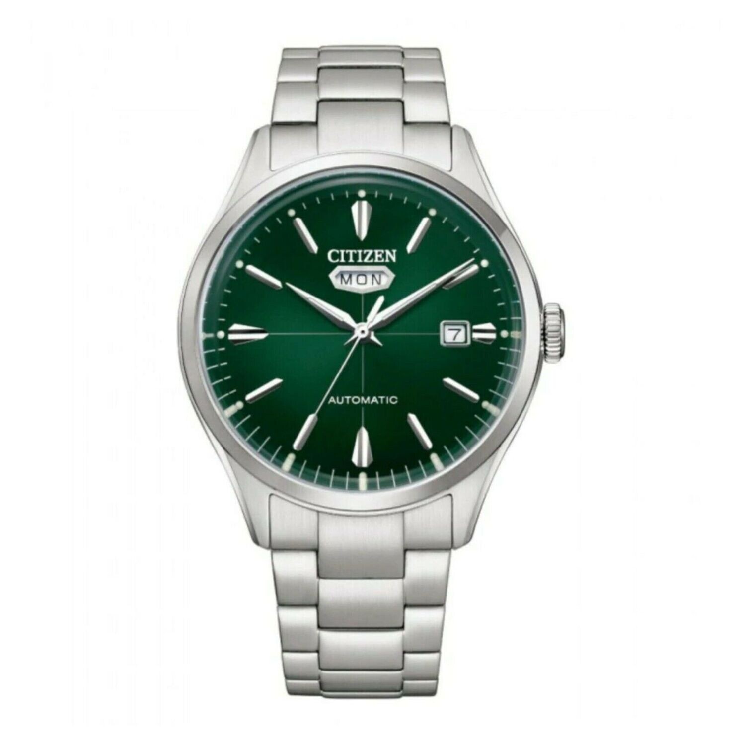 Citizen C7 Crystal Seven NH8391-51X 40.2mm green dial automatic men's watch 50m WR stainless steel bracelet