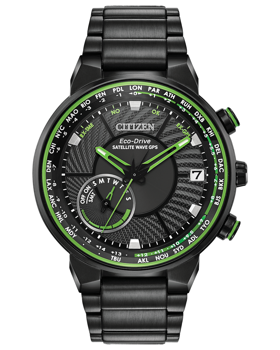 Reloj hombre Citizen Eco-Drive SATELLITE WAVE GPS FREEDOM CC3035-50E 44mm Calendario Perpetuo Hora Mundial Baño de Iones 100m WR correa de acero