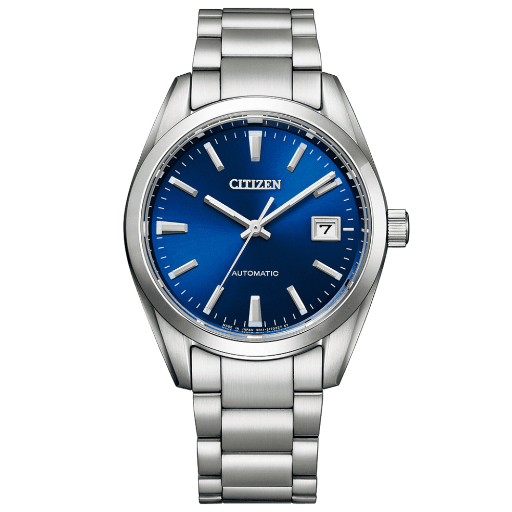 reloj automático hombre Citizen NB1050-59L JDM 38mm dial azul Cristal de Zafiro 100m WR correa de acero Japan Domestic Market (mercado interior japonés)