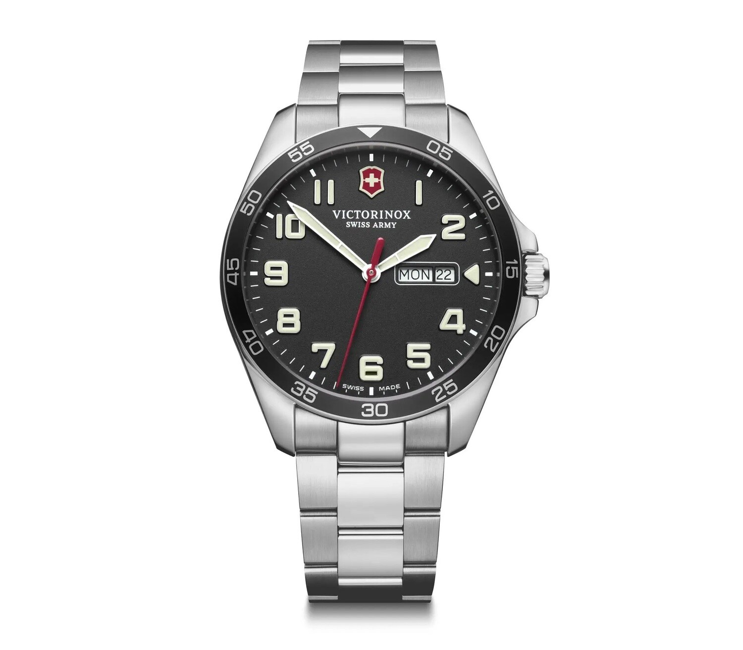 Victorinox Swiss Army 241849 42mm Quartz Sapphire crystal 100m WR stainless steel bracelet Super-Luminova men's watch Swiss Made