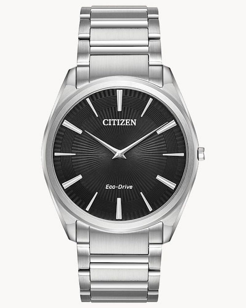 Citizen Ecodrive Stiletto AR3070-55E 38mm Sapphire crystal men' watch black dial stainless steel bracelet Ecodrive movement (solar or light powered)
