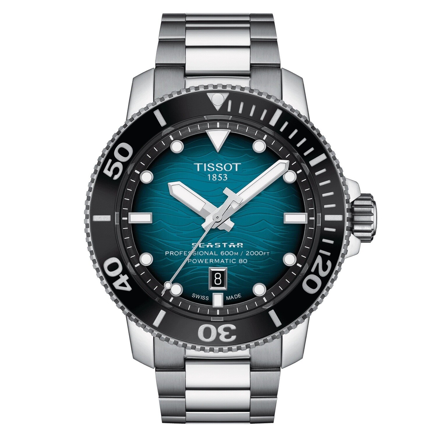 TISSOT SEASTAR 2000 PROFESSIONAL POWERMATIC 80H 600M WR T120.607.11.041.00  Automatic divers men's watch sapphire crystal Domed scratch-resistant sapphire crystal with antireflective coating