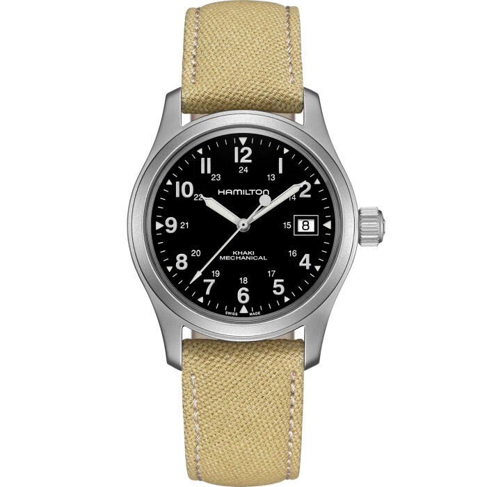 Hamilton KHAKI FIELD MECHANICAL H69439933  38mm  50m WR 80h Power reserve sapphire crystal nylon band automatic men’s watch
