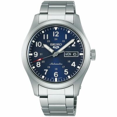 Seiko 5 Sports Field SRPG29K1 39MM 100m WR blue dial automatic men’s watch stainless steel bracelet
