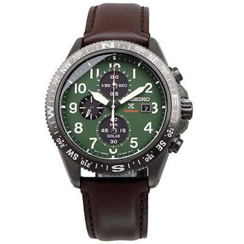 Seiko Prospex Solar Land SSC739P1 44mm 200m WR sport men’s watch chronograph leather band lumibrite solar powered