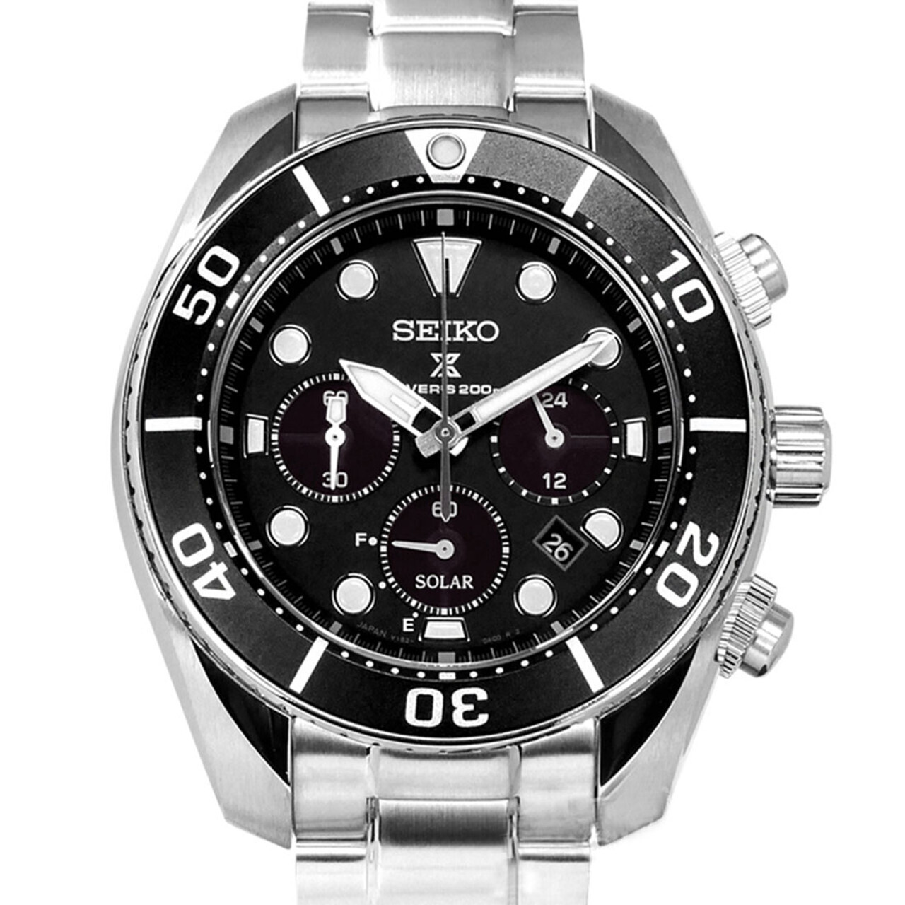 Seiko Prospex Solar  SSC757J1 44.5mm Cristal de zafiro 200m WR solar powered chronograph men’s watch stainless steel bracelet