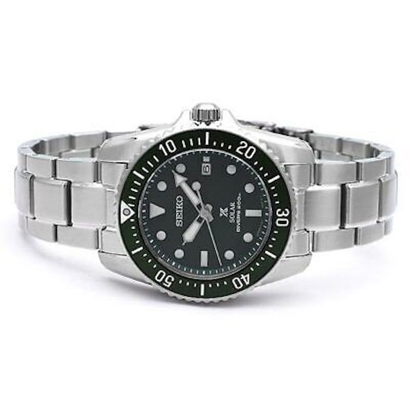 Seiko Prospex Solar SNE583P1 38.5mm divers men's watch sapphire crystal  200m WR stainless steel bracelet