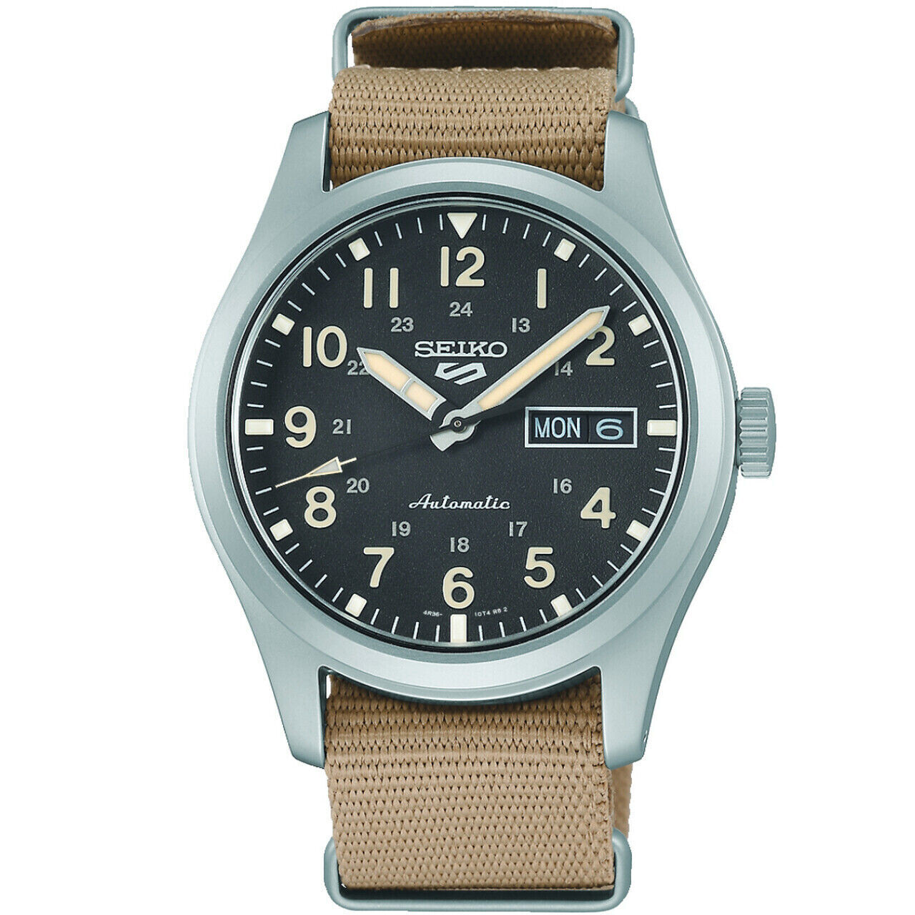 Seiko 5 Sports Field SRPG35K1 39mm 100m WR automatic men’s watch nylon band